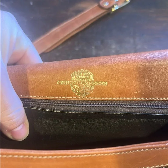 Venice Simpson Orient express Brown Leather and Canvas Shoulder Bag - Picture 8 of 8